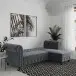 Ecksofa >Firenze< in Grau, Samt - 241x83x154cm (BxHxT)