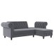 Ecksofa >Firenze< in Grau, Samt - 241x83x154cm (BxHxT)