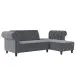 Ecksofa >Firenze< in Grau, Samt - 241x83x154cm (BxHxT)