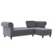 Ecksofa >Firenze< in Grau, Samt - 241x83x154cm (BxHxT)