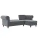 Ecksofa >Firenze< in Grau, Samt - 241x83x154cm (BxHxT)