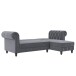 Ecksofa >Firenze< in Grau, Samt - 241x83x154cm (BxHxT)