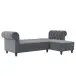 Ecksofa >Firenze< in Grau, Samt - 241x83x154cm (BxHxT)