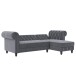 Ecksofa >Firenze< in Grau, Samt - 241x83x154cm (BxHxT)