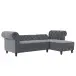 Ecksofa >Firenze< in Grau, Samt - 241x83x154cm (BxHxT)