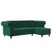 Ecksofa >Firenze< in Grün, Samt - 241x83x154cm (BxHxT)