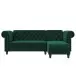 Ecksofa >Firenze< in Grün, Samt - 241x83x154cm (BxHxT)