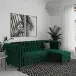 Ecksofa >Firenze< in Grün, Samt - 241x83x154cm (BxHxT)