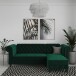 Ecksofa >Firenze< in Grün, Samt - 241x83x154cm (BxHxT)