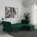 Ecksofa >Firenze< in Grün, Samt - 241x83x154cm (BxHxT)