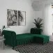 Ecksofa >Firenze< in Grün, Samt - 241x83x154cm (BxHxT)