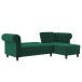 Ecksofa >Firenze< in Grün, Samt - 241x83x154cm (BxHxT)