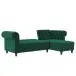Ecksofa >Firenze< in Grün, Samt - 241x83x154cm (BxHxT)