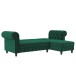 Ecksofa >Firenze< in Grün, Samt - 241x83x154cm (BxHxT)