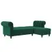 Ecksofa >Firenze< in Grün, Samt - 241x83x154cm (BxHxT)