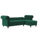 Ecksofa >Firenze< in Grün, Samt - 241x83x154cm (BxHxT)