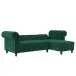 Ecksofa >Firenze< in Grün, Samt - 241x83x154cm (BxHxT)