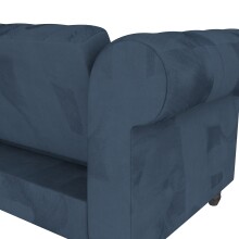 Ecksofa >Firenze< in Blau, Samt - 241x83x154cm (BxHxT)
