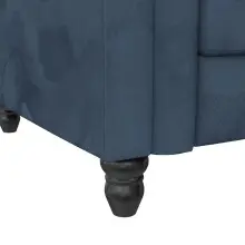 Ecksofa >Firenze< in Blau, Samt - 241x83x154cm (BxHxT)