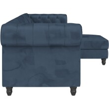 Ecksofa >Firenze< in Blau, Samt - 241x83x154cm (BxHxT)
