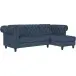 Ecksofa >Firenze< in Blau, Samt - 241x83x154cm (BxHxT)