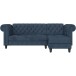 Ecksofa >Firenze< in Blau, Samt - 241x83x154cm (BxHxT)