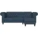 Ecksofa >Firenze< in Blau, Samt - 241x83x154cm (BxHxT)