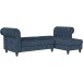 Ecksofa >Firenze< in Blau, Samt - 241x83x154cm (BxHxT)