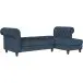 Ecksofa >Firenze< in Blau, Samt - 241x83x154cm (BxHxT)