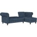 Ecksofa >Firenze< in Blau, Samt - 241x83x154cm (BxHxT)