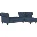 Ecksofa >Firenze< in Blau, Samt - 241x83x154cm (BxHxT)