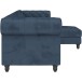 Ecksofa >Firenze< in Blau, Samt - 241x83x154cm (BxHxT)