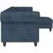 Ecksofa >Firenze< in Blau, Samt - 241x83x154cm (BxHxT)