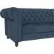 Ecksofa >Firenze< in Blau, Samt - 241x83x154cm (BxHxT)
