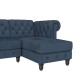 Ecksofa >Firenze< in Blau, Samt - 241x83x154cm (BxHxT)