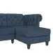 Ecksofa >Firenze< in Blau, Samt - 241x83x154cm (BxHxT)