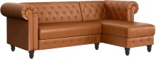 Ecksofa >Firenze< in Braun, Polyurethan -...
