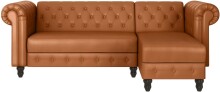 Ecksofa >Firenze< in Braun, Polyurethan - 241x83x154cm (BxHxT)