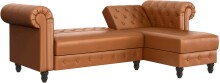 Ecksofa >Firenze< in Braun, Polyurethan - 241x83x154cm (BxHxT)