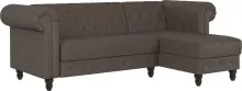 Ecksofa >Firenze< in Braun, Mikrofaser -...