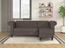 Ecksofa >Firenze< in Braun, Mikrofaser -...