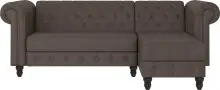 Ecksofa >Firenze< in Braun, Mikrofaser - 241x83x154cm (BxHxT)