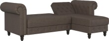 Ecksofa >Firenze< in Braun, Mikrofaser - 241x83x154cm (BxHxT)