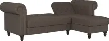 Ecksofa >Firenze< in Braun, Mikrofaser - 241x83x154cm (BxHxT)