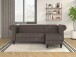 Ecksofa >Firenze< in Braun, Mikrofaser - 241x83x154cm (BxHxT)