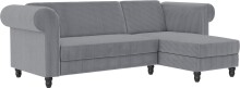 Ecksofa >Firenze II< in Grau, Samt-Cord -...