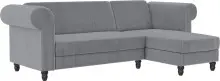Ecksofa >Firenze II< in Grau, Samt-Cord -...