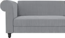 Ecksofa >Firenze II< in Grau, Samt-Cord - 241x83x154cm (BxHxT)