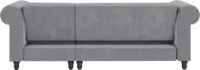 Ecksofa >Firenze II< in Grau, Samt-Cord - 241x83x154cm (BxHxT)
