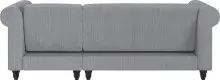 Ecksofa >Firenze II< in Grau, Samt-Cord - 241x83x154cm (BxHxT)